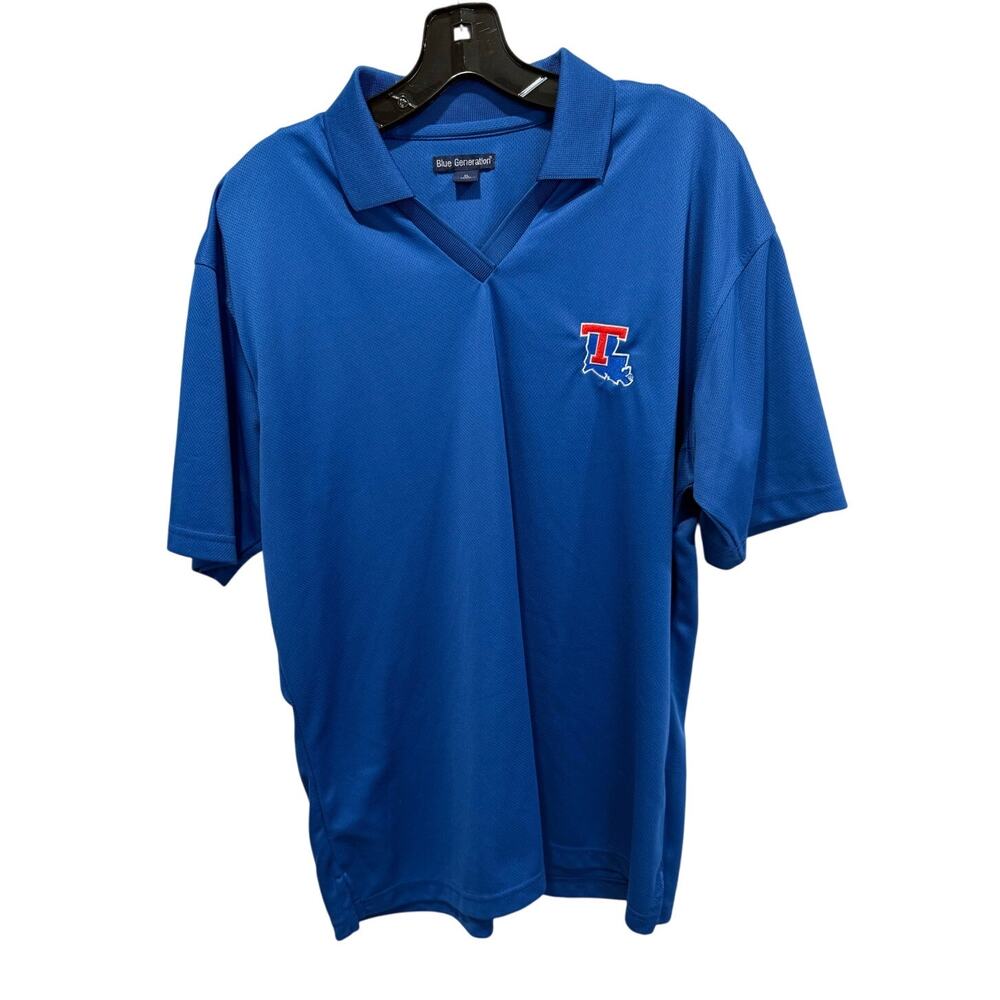 Louisiana Tech University Bulldogs Short Sleeve Polo Shirt Womens Ladies XL Blue
